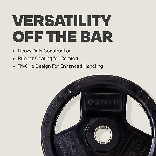 CENTR Olympic Barbell Weight Set with Bar 300 lb - Chrome/Black