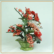 YXIANG56Q Fake Plants Chinese Style Artificial Bonsai Jade Flower Basket Bonsai Miniature Artificial Plants Potted for Home Office Decor Desktop Display Bonsai Tree, yuqing2022