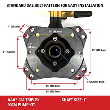 AAA 4400 PSI 4.0 GPM Horizontal Replacement Pressure Washer Pump Kit, 90034