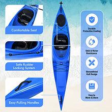 GLOBALWAY 12FT Sit-in Kayak with Storage, 1-Person Surfing Raft Blue