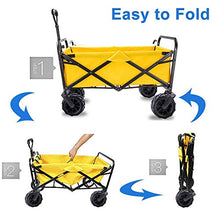 Camping Handcart, Garden Transport Trolley Folding Camping with Lining4-Wheel