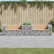 KFPOERTFGD Patio Bench with Gabion Basket, Outdoor Garden Seating, Solid Pine Wood and Galvanized Steel, Stable Park Bench for Backyard or Patio, 48 x 28 x 25.8 inch