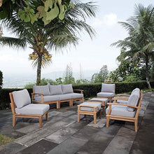 Modern Contemporary Outdoor Patio Sofa, Chair and Coffee Table Set, Wood, Grey Gray Natural