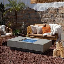 Monte Concrete Fire Pit 60" x 31.9" Outdoor Patio Firepit Includes Fire Glass Modern Fire Pits & Outdoor Fireplaces for Garden, Deck, Indoor & Outdoor Heating