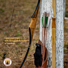 Deerseeker Outdoor 64" Traditional Longbow Set Bamboo 95lb Right Hand