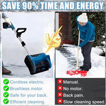 Electric Snow Blower - 600w Brushless Cordless Snow Shovel, Can Throw Snow 45° to The Left, Right & Upward,Cleaning Width 25.4cm(10in),for Winter Snow Removal (2batteries)