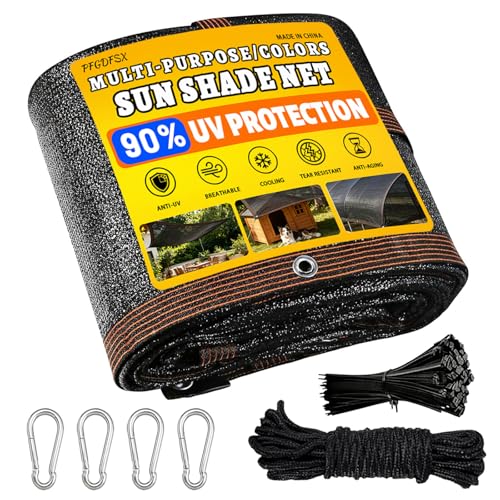 PFGDFSX Rectangle Sun Shade Sails Outdoor 45 x 90 FT - Sun Protection Sunshades Sun Block Shade Canopy, Patio Shades for Backyard, Deck and Lawn, Black