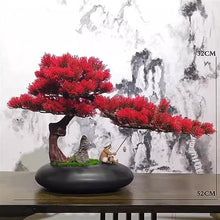 Artificial Bonsai Large Simulated Pine Bonsai Decoration Pine Bonsai Living Room Indoor Artificial Bonsai Decoration for Home Office (Color : Grey) (Grey)