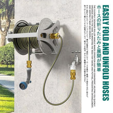 HBOOMOEM Wall-Mounted Garden Hose Reel，Stainless Steel Metal Water Pipe Storage Rack Frame，with Handle and Mounting Bracket, Suitable for Garden, Car Wash, Pets.(Regular Version,25m)