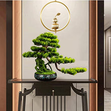 YXIANG56Q Fake Plants Simulation Bonsai Tree Welcome Pine Bonsai Zen Ornament Indoor Artificial Bonsai Tree Decoration Home Office Living Room, Height 17 Inch Bonsai Tree