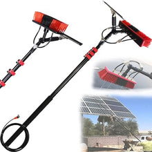 NYANS Water Fed Pole, Cleaning Brush for Solar Panel Window with Glass Scraper, 180°Flexible Rotate Brush Head, for Outdoor Window Glass Solar Panel Clean,12m(39ft)