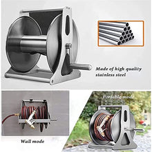 Stainless Steel Hose Reels,Wall Mounted Water Pipe Storage Rack Set,High Pressure Spray Gun,for Garden Yard, 40m