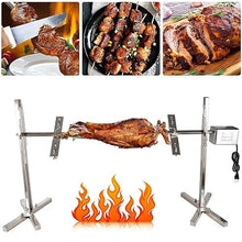 XQZMZSCP Electric Spit Rod Kit 15W Automatic BBQ Rotisserie Grill,Motor Outdoor Large Stainless Steel Pig Spit Rotisserie Grill Roaster Rod (Stainless Steel 115 * 75cm)