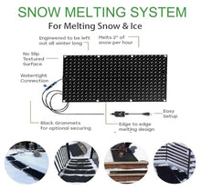 Snow Melting Mats for Entrances, Roof Snow De-Icing Kit Heated Outdoor Mats Non-Slip Snow Melting Mats for Winter Snow Removal (Color : Black, Size : 24 x 36 in/60.96x91.44cm)