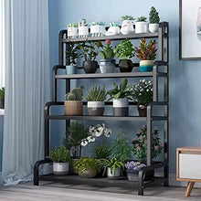 ZOCWJK Indoor Plant Stand Plant Stands Outdoor Tall Large Heavy Duty 4 Tier Metal Flower Pot Holder Display Shelf Storage Organizer Rack for Garden Balcony Patio Yard Black,A-80x40x102cm