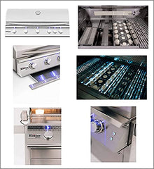 AMS Fireplace Package of Sizzler 40 inch Built-in Grill , 30 inch 2-Drawer & Access Door , 26 inch Utensil Drawer, 15x15 inch SinkFaucet, 21 inch 4.5 Compact Refrigerator and Free Cover