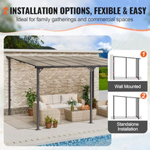 VEVOR Lean to Gazebo 10' x 14' Aluminum Frame Gray
