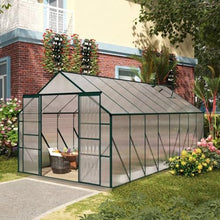 Walk-in Greenhouse, Outdoor Greenhouse with Aluminum Frame, Sliding Door, Adjustable Roof Vent for Backyard All-Season Plant Growing(Large)