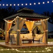 Euker 10x10 FT Outdoor Hardtop Gazebo Brown