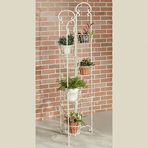 Touch of Class Zaria Indoor Outdoor Plant Stand Creamy Gold - Holds Nine Plants