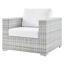 America Luxury - Outdoor Lounge Sectional Sofa Chair Set Rattan Wicker Grey White