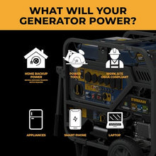 FIRMAN T12071 Tri Fuel Portable Generator, 120/240 VAC Electric Start