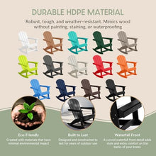 WestinTrends Malibu 3-Piece Set Outdoor/Patio Poly Adirondack Rocking Chairs with a Side Table (2 Seater), Black