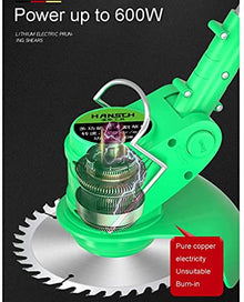Cordless Lawn Mower with Lithium Battery Charger and 5 Plastic Blades 90° Adjustable Head Small Household Rechargeable Lawn Mower
