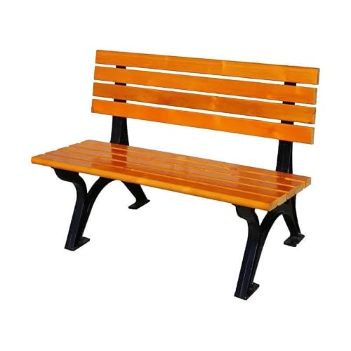 XIXSERTHIA Garden Bench Outdoor Park Bench Leisure Cast Aluminum Backrest Chair Long Stool Courtyard Open Air Patio Seat Outdoor Bench(1.8m)