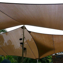 E&K Sunrise 20' x 30' Sun Shade Sail Rectangle Canopy Shade Cover with A Ring Steel Cable Wire UV Block for Pergola Patio Backyard Garden Deck Outdoor (Brown)