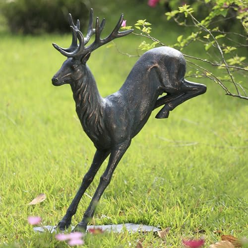 SPI Landing Stag Garden Sculpture 35.5" x 28" x 11" 22 lbs. Aluminum