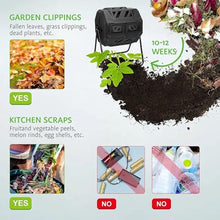 TsoLay Compost Tumbler Outdoor, 160L Dual Chamber Compost Tumbler, High Volume Composter with Sliding Doors, Ventilation Hole Design & Solid Steel Frame, for Garden, Kitchen, and Yard Waste