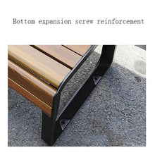 GRFIT Outdoor Bench Garden Bench for Outdoors, Wooden Chair with Cast Aluminium Frame, Chair with Back for Balcony, Patio and Park Garden Bench (Small)