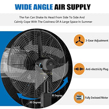 OREKPOT Portable Oscillating Misting Fan with Adjustable Height and 3 Speeds for Outdoor Cooling