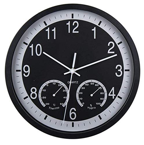 EHVYBDX Wall Clock, Outdoor Wall Clock,12 Inches Oversized Retro Wall Clock with Temperature and Humidity Garden Ornaments for Garden/Patio/Yard/Home