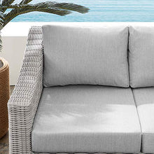 Conway Sunbrella® Outdoor Patio Wicker Rattan Loveseat in Light Gray Gray