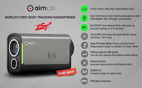 Golf Buddy Aim L20 Golf Laser Rangefinder Black