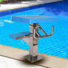 GEGEG Professional Stainless Steel Diving Platform - Heavy Duty Non-Slip Diving Board for Pools, 15° Incline, 600 Lbs for Training/Competitions