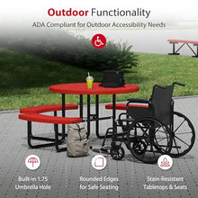 Leisure Craft 46" ADA Round Metal Picnic Table, Made in USA