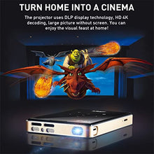 TEDILUVI Projector Mini Android 9.0 4000mAh battery,Support 4K Miracast Airplay Mobile Video Beamer