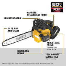 DW 60V TOP HANDLE CHAINSAW
