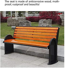 Outdoor Bench Bench,Outdoor Park Garden Benches, Iron Art Backrest Benches, Anti Corrosive Solid Wood Seats, Outdoor Furniture Garden Decorative Benches (With Backrest (Without Backrest 120cm)