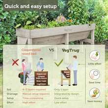 VegTrug Wall Hugger, Grey Wash, Medium 1.8m - Cedar Wood Raised Garden Bed -Outdoor Space-Saving Vegetable and Herb Planter Box for Balcony, Patio, Courtyard Gardening