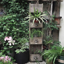 IBONSON Multi Tiered Plant Stand Indoor Courtyard Balcony Four-Grid Wooden Wall Flower Stand Garden Decoration Gardening Tool Storage Rack Corner Outdoor Plant Stand