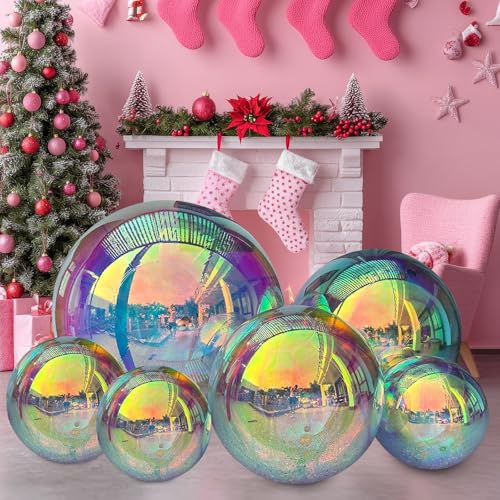 EJIA Inflatable Mirror Ball 6pcs Colorful Disco Balls