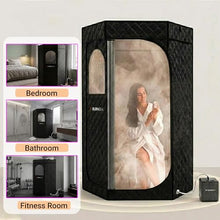 Burneek Home Sauna - Portable Sauna for Home - Steam Saunas for Home with 1600W Steam Unit - Heats to 150°F- Insulated Cover, Portable Chair, Floor Mat, Remote Control, & Carry Bag, Indoor Sauna
