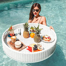 ERoomQ Floating Drinks Holder Pool Drink Holder Pool Cup Holders Floating Table for Pool Floating Tray Hot Tub Drinks Holder Floating Bar for Pool Summer Part Leaf- 80 * 60 * 15cm