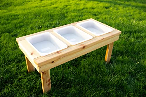 Noble Wooden Toy Co. Toddler Triple Bin Sensory Table Sand