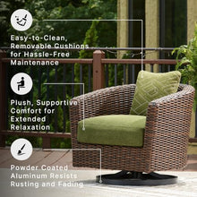 Signature Design by Ashley Outdoor Swivel Lounge Chair, Green & Dark Brown