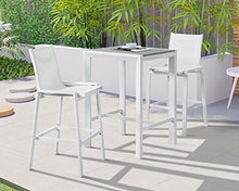 Meridian Furniture 379-T Nizuc Collection Modern | Contemporary Outdoor Patio Bar Table with Durable Aluminum Frame